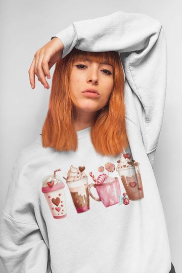 Discover Womens Valentines Day Sweatshirt, Valentine Coffee Sweatshirt