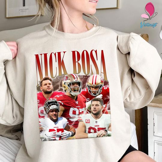 Discover Vintage Nick Bosa Sweatshirt, Football Sweatshirt, Classic 90s Graphic Tee