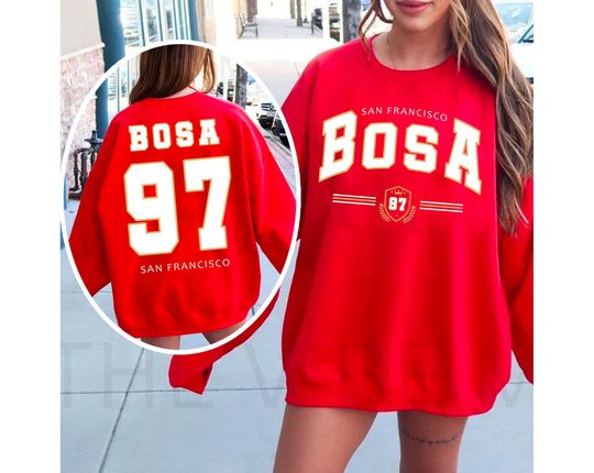 Discover 2 Side Nick Bosa Shirt, San Francisco Football Sweatshirt, Bosa 97 SF Football Sweatshirt