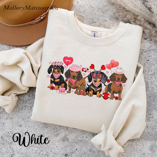 Discover Valentine Dog Sweatshirt, Dachshund Valentine Shirt, Dachshund