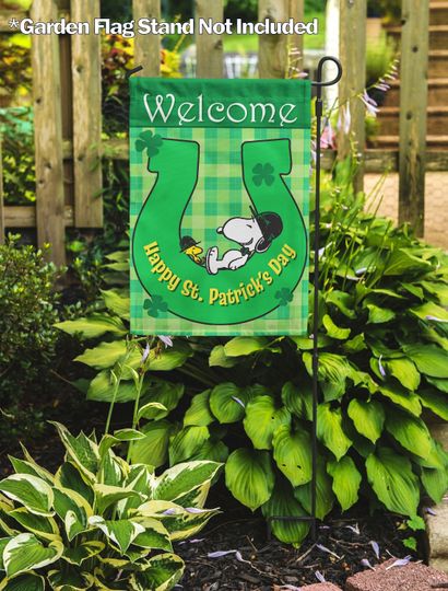 Discover Snoopy Happy St Patrick's Day Garden Flag, Shamrock Flag, Lucky Flag