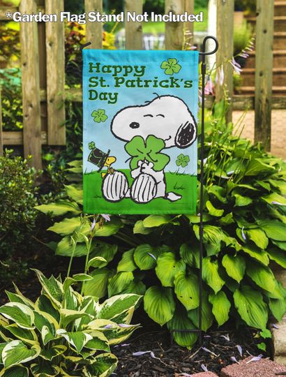 Discover Snoopy Happy St Patrick's Day Garden Flag, Shamrock Flag, Lucky Flag