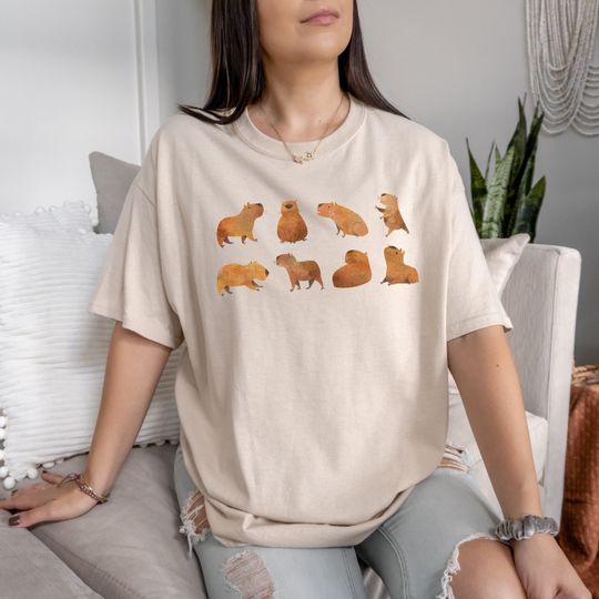 Discover Cute Capybara Print T-Shirt - Capybara Lover Gift