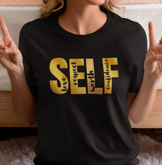 Discover Self Love Women's Cotton Tee,Love yourself Tshirt,, Womans Respect Tee, Black Self Love tshirt, Dignity for Oneself tee,