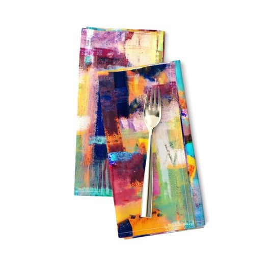 Discover Colorful Bauhaus Dinner Napkins  - Bauhaus Abstract - Abstract Brushstroke Napkins