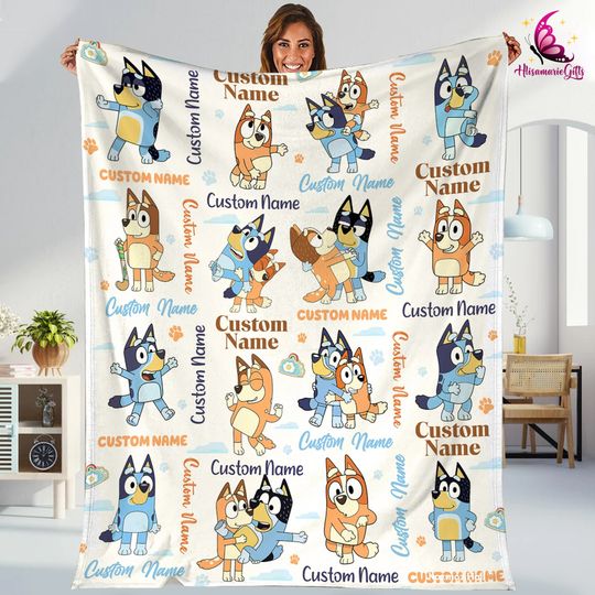 Discover Personalized BlueyDad Blanket, BlueyDad Family Blanket