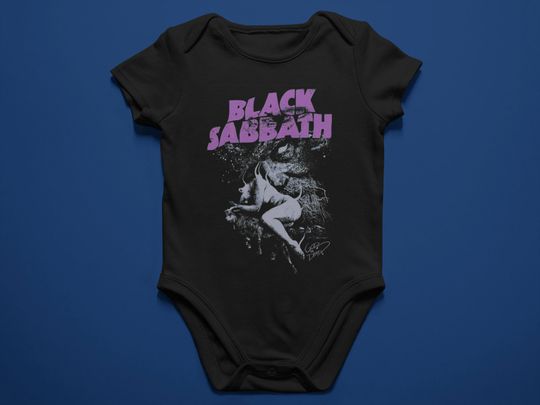 Discover Baby Romper Baby Clothes with Black Sabbath art