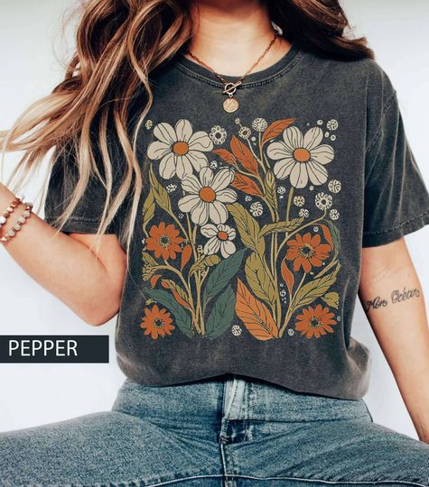 Discover Boho Flora Art Vintage Inspired T-Shirt