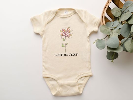 Discover Honeysuckle Onesie Birth Month Flower June Birthday Flower Baby Suit