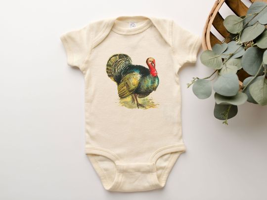 Discover Turkey Onesie Fall Autumn Thanksgiving Turkey Theme Baby Suit