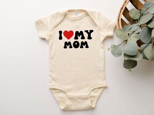 Discover I Love My Mom Onesie Shirt One Piece Baby Suit For Baby Girl Boy Infant Toddler Youth