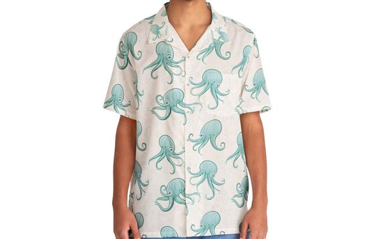 Discover Simple Oceanic Charm: Men's Octopus Hawaiian Shirt