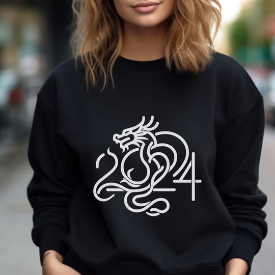 Discover 2024 Yea Of The Dragon Sweatshirt, Lunar New Year Sweatshirt