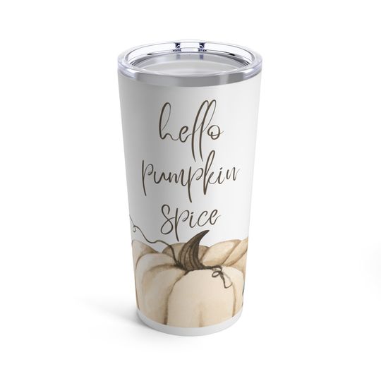 Discover Hello Pumpkin Spice  Tumbler for Coffee Water Drinks in the Fall