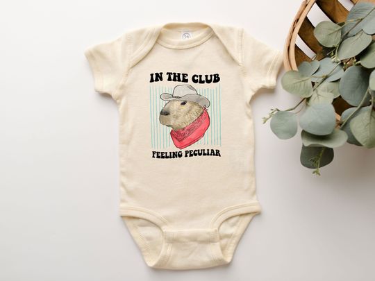 Discover In The Club Feeling Peculiar Onesie Club Cowboy Capybara One Piece Gift Baby Suit