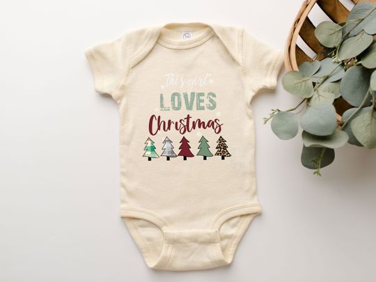 Discover This Girl Loves Christmas Onesie Christmas Tree Santa Xmas Winter Gift Tee
