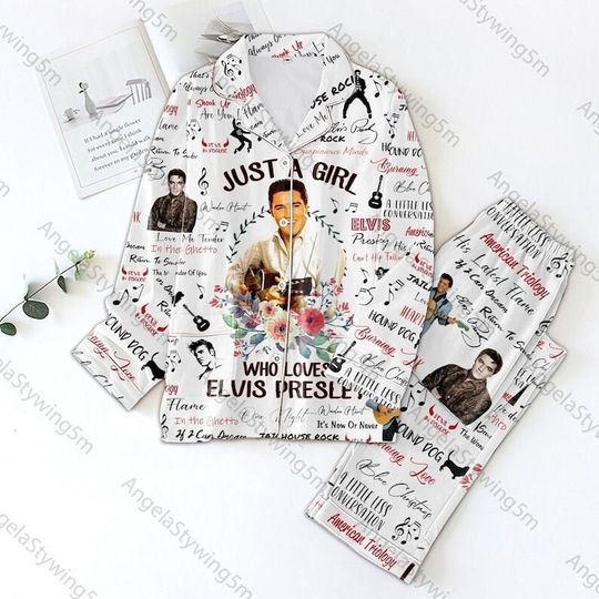 Discover The King Of Rock Elvis Presley Pajamas Set, Elvis Presley Fan Gift