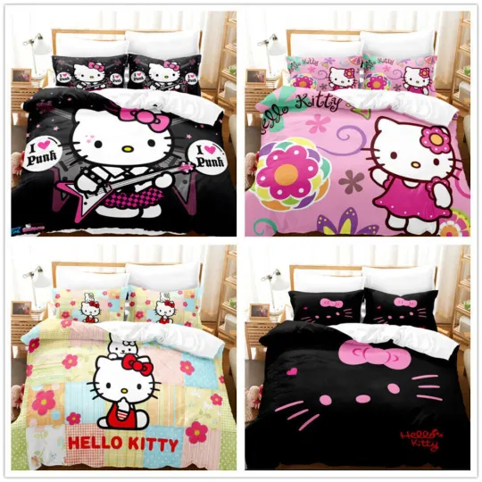 Discover 3D Kitty Cat Duvet Cover Cute Cat Bedding Set Quilt Cover