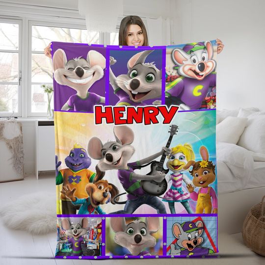 Discover Personalized Chuck E Cheese Blanket, Chuck E Fleece Blanket