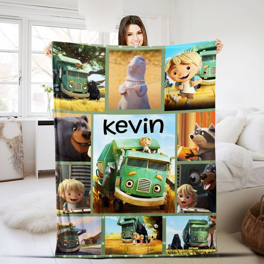 Discover Trash Truck Blanket, Personalized Trash Truck Fleece Blanket