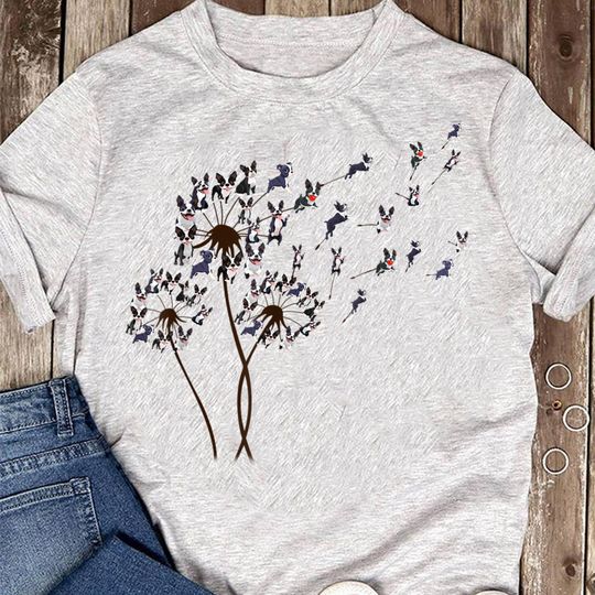 Discover Boston Terrier Flower Fly Dandelion Boston Terrier Funny Dog