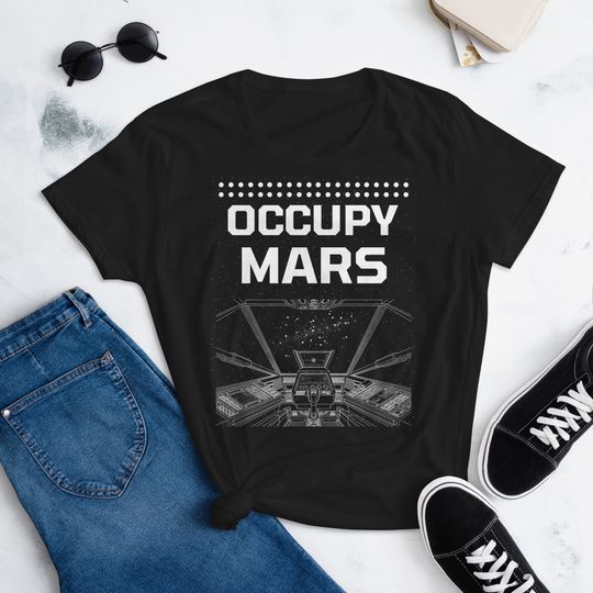 Discover Occupy Mars Women's Short Sleeve T-shirt Women On Mars