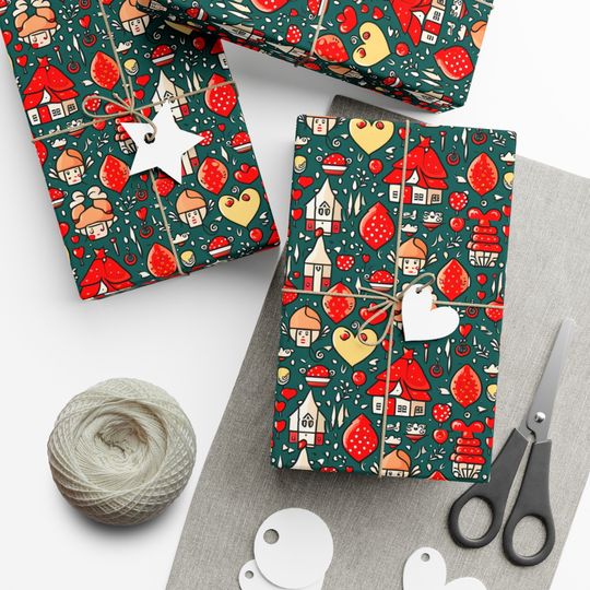 Discover Valentine's Day Wrapping Paper - Enchanted Love Wrapping Paper - Fairy Tales Gift