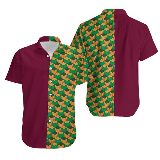 Discover Giyu Tomioka demon Button Up Hawaiian Shirt