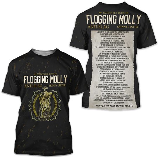 Discover 2023 Winter Tour Flogging Molly T-Shirt, Vintage Flogging Molly Shirt Fan Gifts