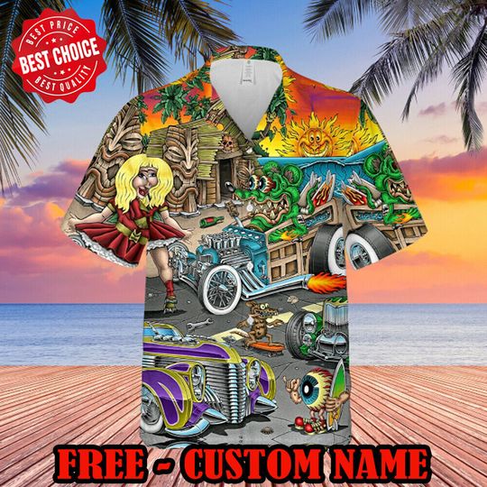 Discover Rat Fink and the Hot Rod story Unisex Hawaiian Shirt