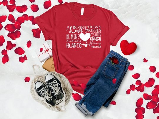Discover Love Shirt, Women's Valentines Day Gift, Heart Shirt, Hugs And Kisses Shirt, Cupid Shirt