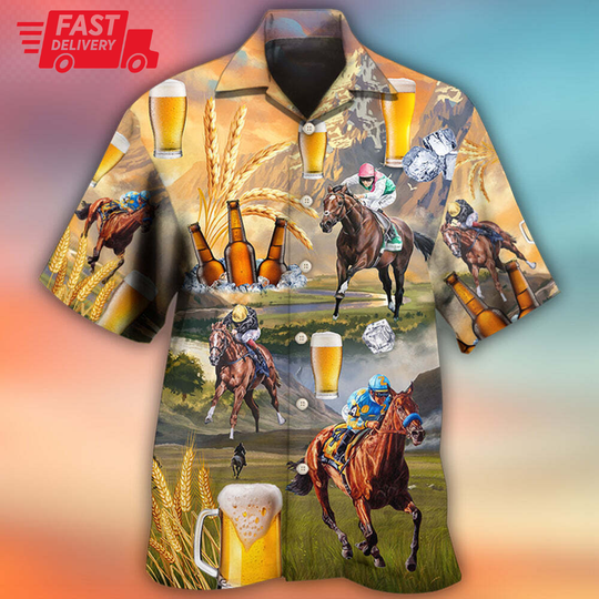 Discover Beer And Horse Racing On The Steppe 3D HAWAII SHIRT