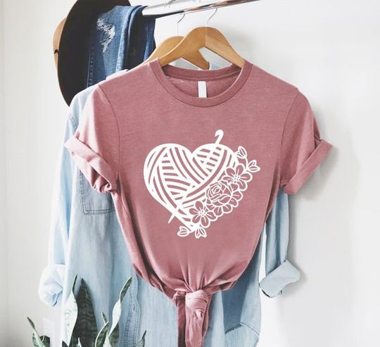 Discover Crochet Heart Shirt, Love Crochet Shirt, Knitting Heart Gift, Grandma Knitting Shirt