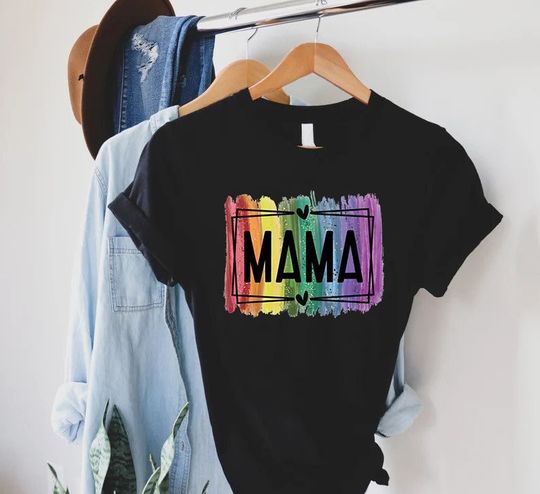 Discover Rainbow Mama Shirt, Colorful Mom Shirt, Gift For Mom, Mothers Day Shirts, New Mom Gift