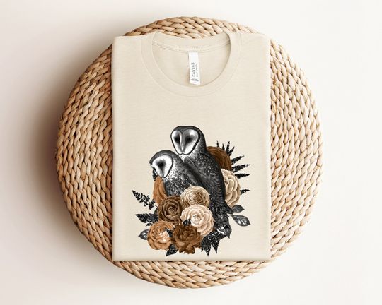 Discover Floral Owl Shirt, Goblincore Owl shirt, Boho Shirt for Her