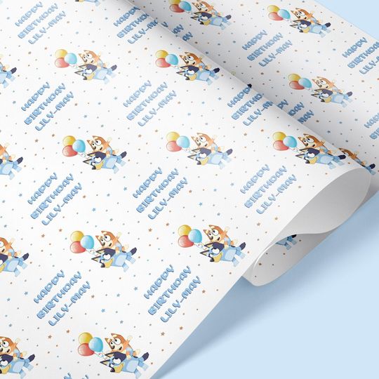 Discover BlueyDad Family Birthday Wrapping Paper