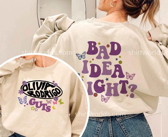 Discover Bad Idea Right. GUTS World. Tour Olivia. Rodrigo 2024. Shirt, Olivia Rodrigo. Shirt.GUTS World. Tour 2024. Sweatshirt