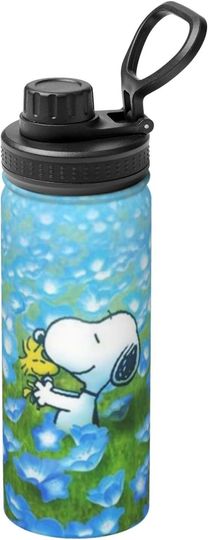 Discover Snoopy Stainless Steel Water Bottle Sport Lid