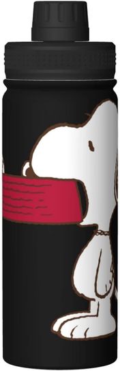 Discover Funny Snoopy Stainless Steel Water Bottle Sport Lid