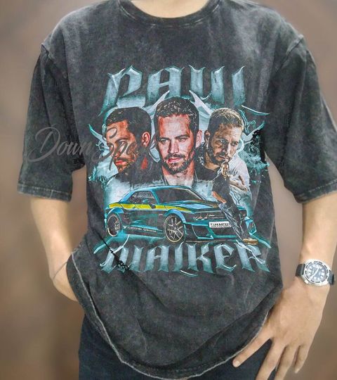 Discover Vintage Wash Paul Walker T-shirt, Vintage Paul Walker Oversize T-Shirt