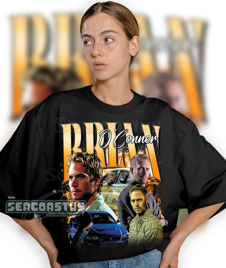 Discover Limited Brian O'Conner Vintage T-Shirt, Brian O'Conner Graphic T-shirt