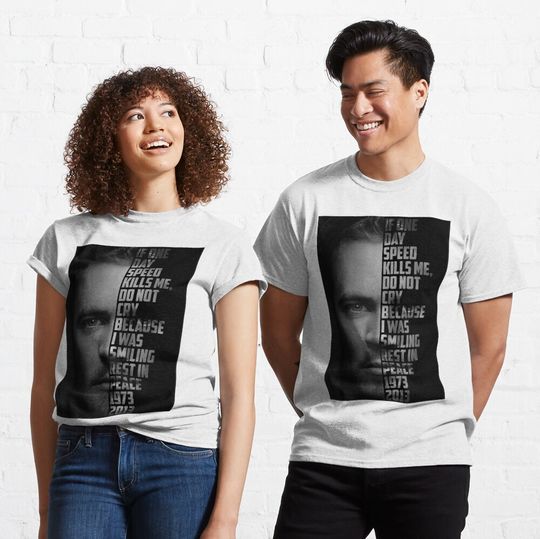 Discover Paul Walker Text Portrait Classic T-Shirt