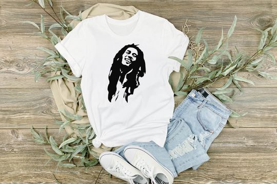 Discover Chill Bob Marley Silhouette T-Shirt, Vector Bob Marley Shirt