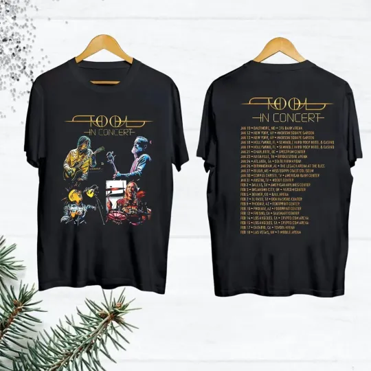 Discover Tool Tour 2024 T-Shirt Black Cotton Unisex For Music Fans Size S-5XL