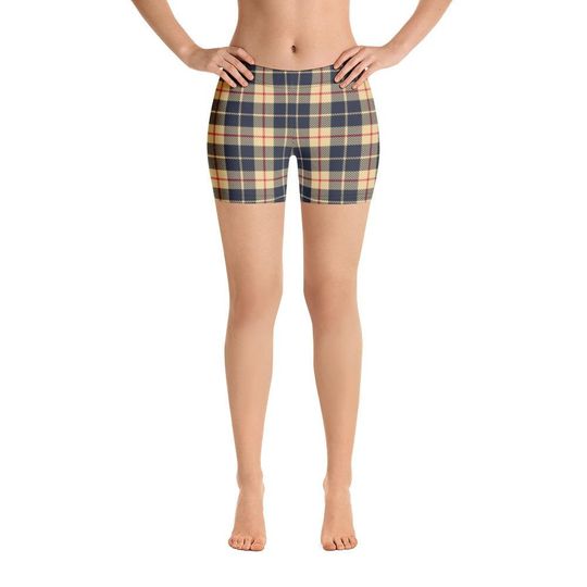 Discover Black And Yellow Check Plaid Pattern Shorts
