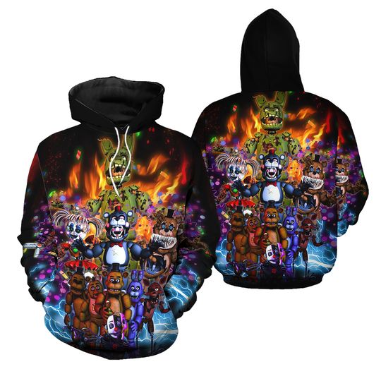 Discover FNAF Five Nights at Freddy's Hoodie, Horror 3D Hoodie