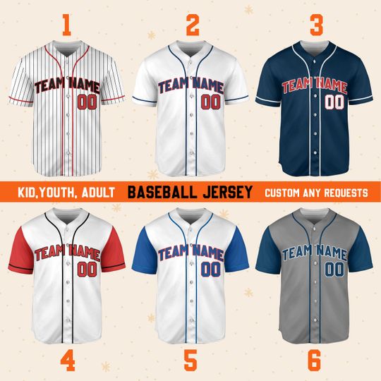 Discover Personalized Team Name Custom Collection, Personalized Name Baseball Jersey