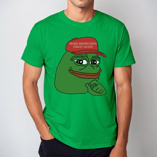 Discover PEPE Meme crypto T-Shirt Make Memecoins Great Again, Pepe the Frog
