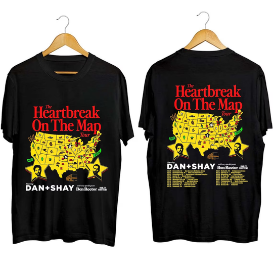 Discover DanShay 2024 Heartbreak on the Map Tour T Shirt F