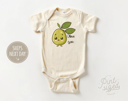Discover I Love You Baby Onesie, Funny Olive Bodysuit, Cute Pun Baby Onesie